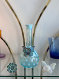 Blue Opalescent Stripes and Stars Barber Bottle