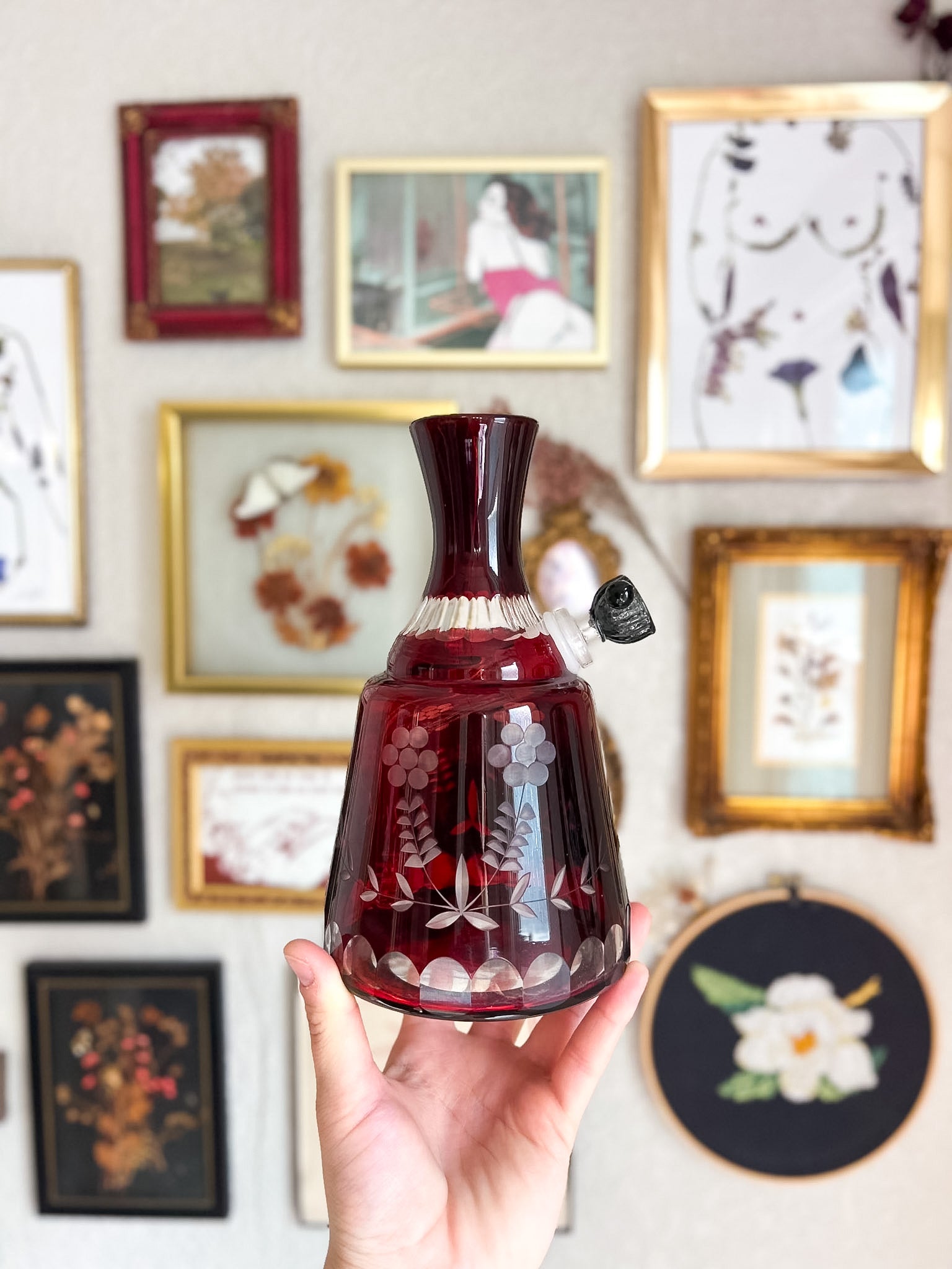 Ruby Cut Bohemian Carafe