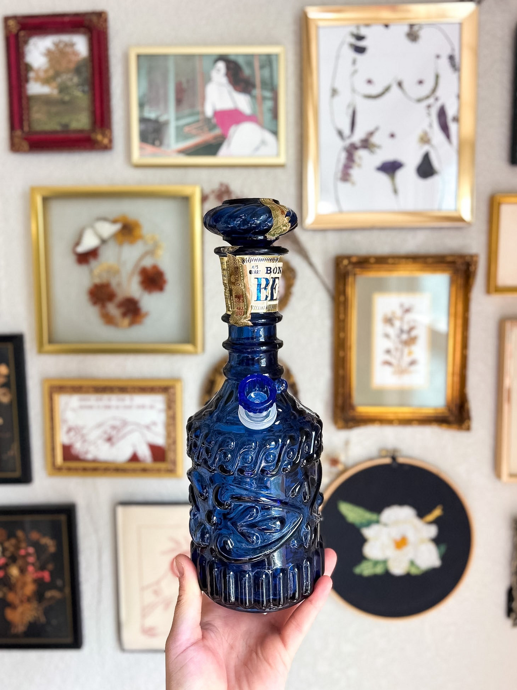 Cobalt Blue Jim Beam Decanter