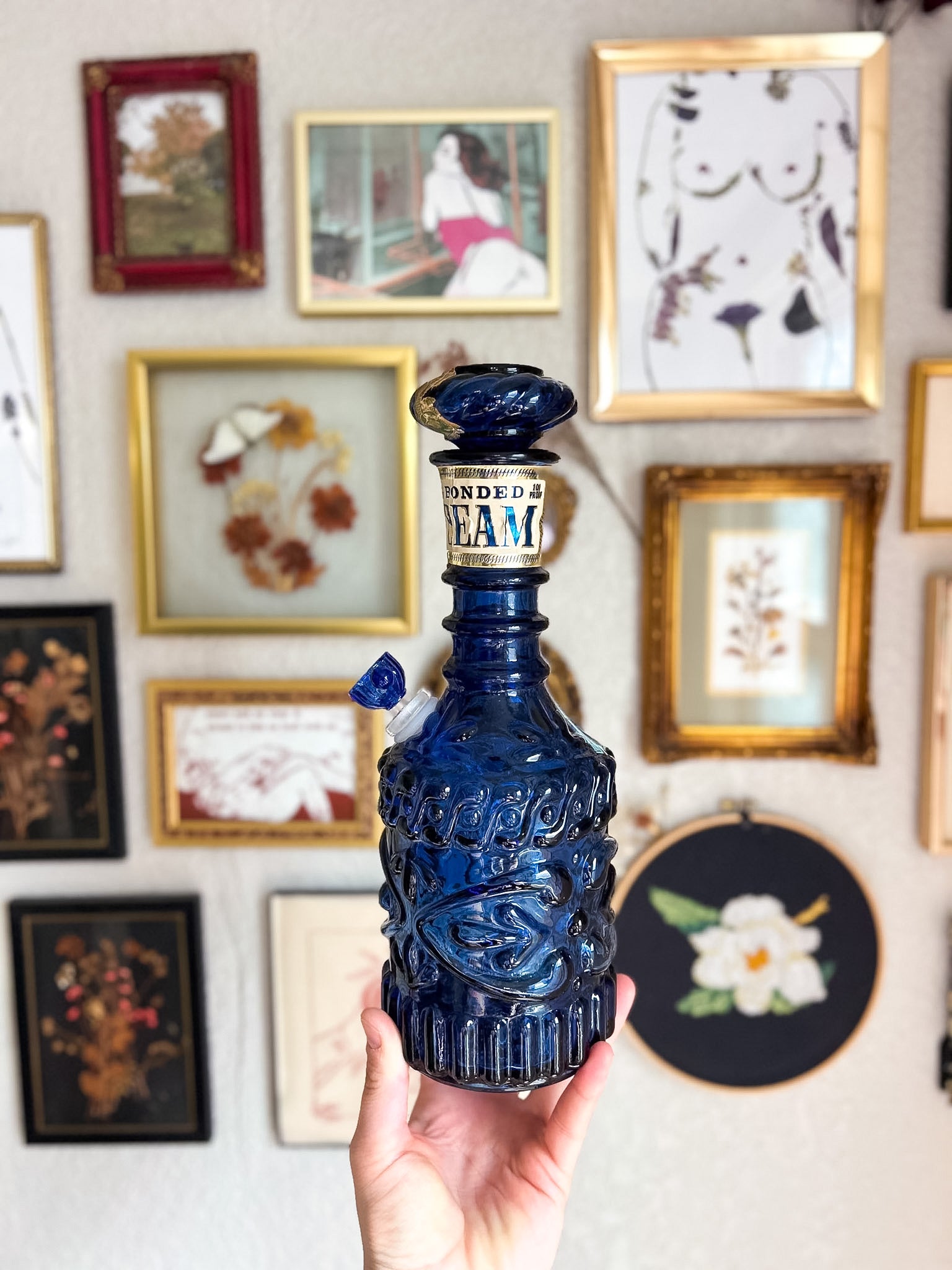 Cobalt Blue Jim Beam Decanter