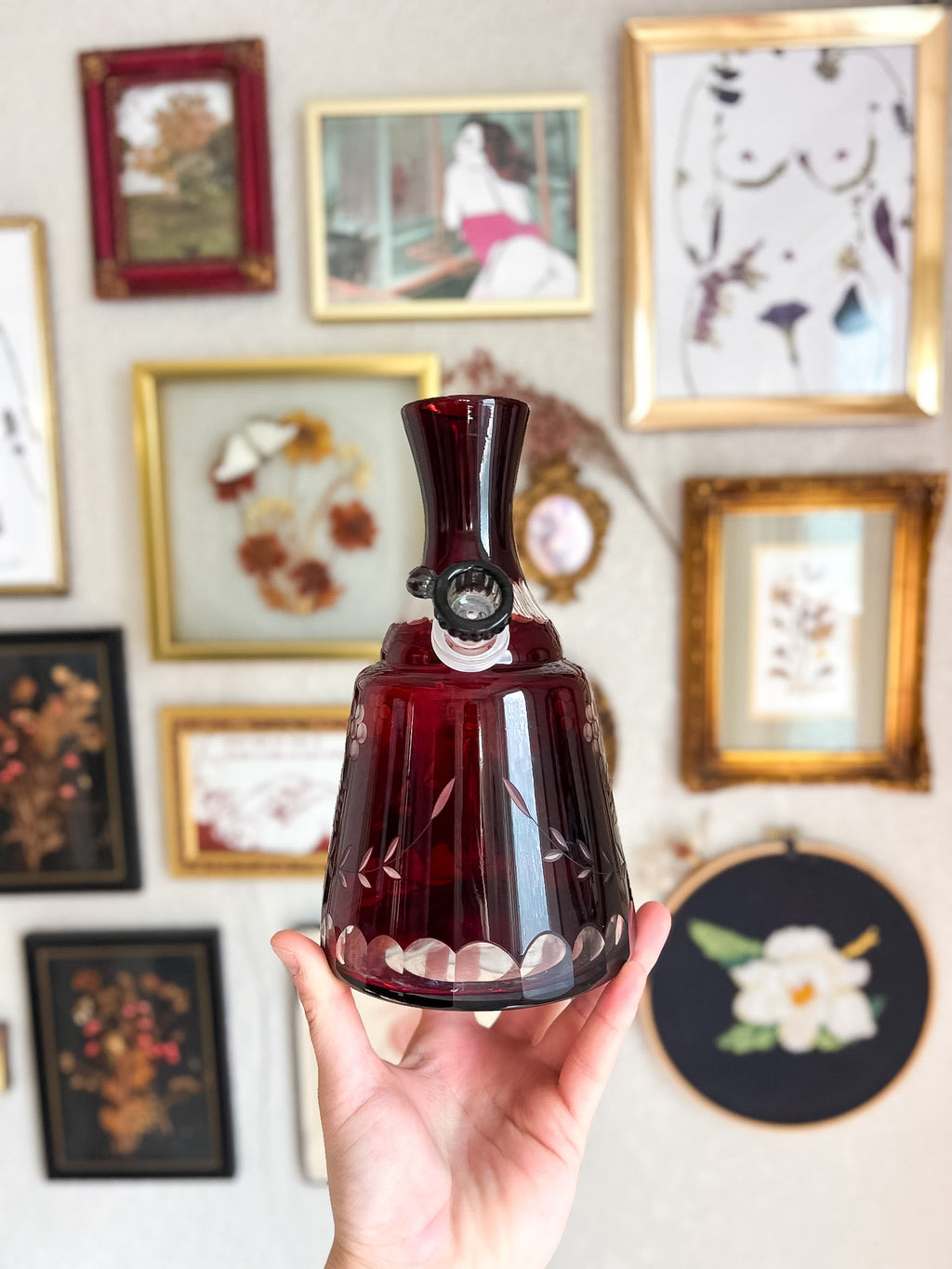 Ruby Cut Bohemian Carafe